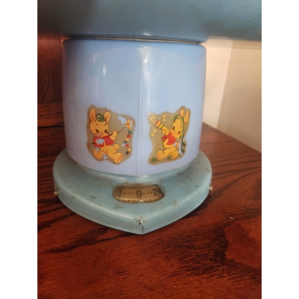 Vintage Blue Baby Nursery Scale Antique Kitchy 1949 Bunnie‎ Decals - Picture 2 of 9